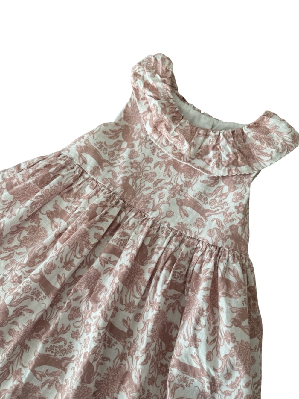 Girls 5T Pink Floral Ruffle Dress Cottagecore Sleeveless Party Easter - Picture 4 of 9